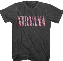 Nirvana Floral Logo Dark Heather T-Shirt