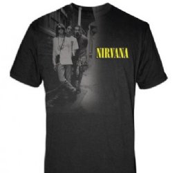 Nirvana Shoulder Fade Black T-Shirt