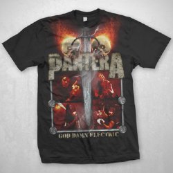 Pantera Lightning Skulls Black T-Shirt