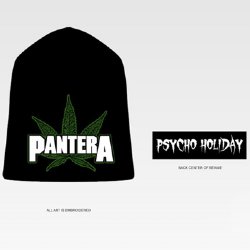 Pantera Leaf Black Embroidered Beanie