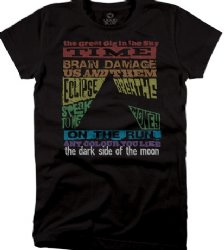 Pink Floyd Dark Side Tracks Junior Black Long-Length Shirt