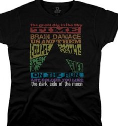 Pink Floyd Dark Side Tracks Women-s Black Long-Length Shirt