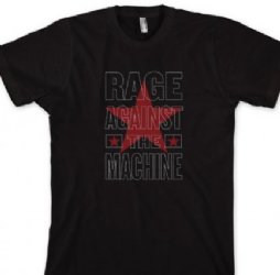 Rage Against the Machine Stacked Star Logo Black Slim Fit T-Shirt