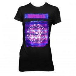 Ramones Bright Plaid Seal Black Junior Shirt