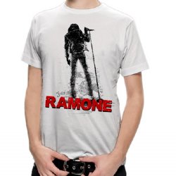 Ramones Joey Ramone Sketchy Silhouette White T-Shirt