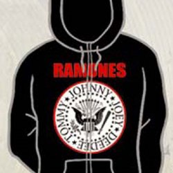 Ramones Classic Logo Black Zip Hoodie -- one of many great hoodies at BluesConspiracy.com