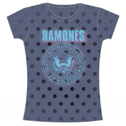 The Ramones Seal Dots Blue Junior Girl Cut T-Shirt