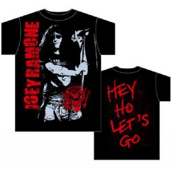 Joey Ramone Joey Mic Black T-Shirt
