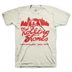 Rolling Stones Mick June 1975 NYC Natural T-Shirt