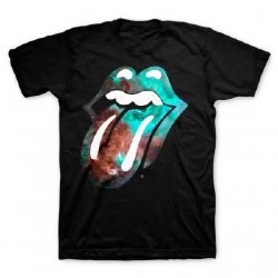 Rolling Stones Galaxy Tongue Black T-Shirt