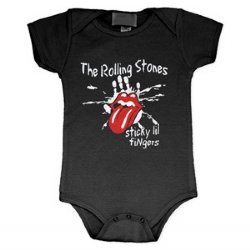 Rolling Stones Sticky Little Fingers Black Infant Onesie