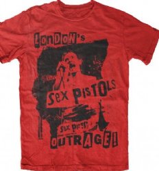 Sex Pistols London-s Outrage! Red T-Shirt