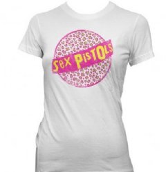 Sex Pistols Leopard Circle Logo White Junior Tissue Shirt