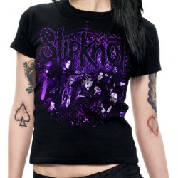 Slipknot Acid Burn Black Junior Girls Cut T-Shirt