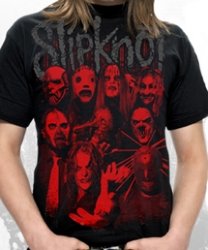 Slipknot Red Faces Black T-Shirt
