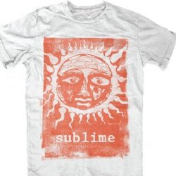 Sublime Orange Sun Glow White Slim Fit T-Shirt