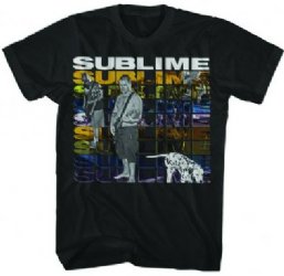 Sublime Multi Logo With Dog Black Slim Fit T-Shirt