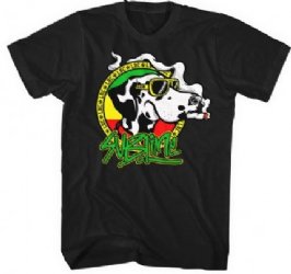 Sublime Cartoon Dog With Joint Black Soft T-Shirt