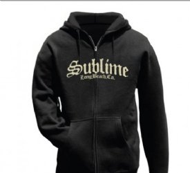 Sublime Logo Black Zip Hoodie -- one of many great hoodies at BluesConspiracy.com