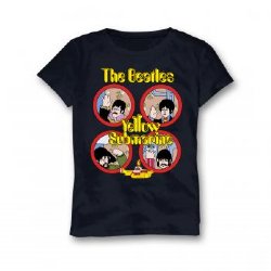 The Beatles Yellow Sub Hand Waves Navy Youth T-Shirt