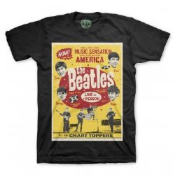 The Beatles Chart Toppers Poster Black T-Shirt