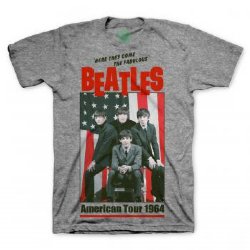 The Beatles 1964 Tour Grey T-Shirt