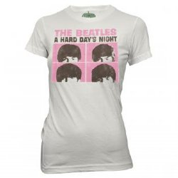 The Beatles Hard Days Night Pink Squares Junior Shirt
