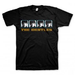 The Beatles 1964 Portraits Photo Reel Black T-Shirt