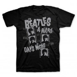 The Beatles Hard Days Night Film Strips Black T-Shirt