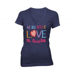 The Beatles All You Need is Love V Neck Junior Shirt