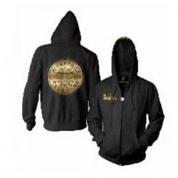 The Beatles Gold Sgt Peppers Black Zip Hoodie