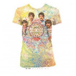 The Beatles Green Paisley Dye Sublimation All Over Junior Shirt