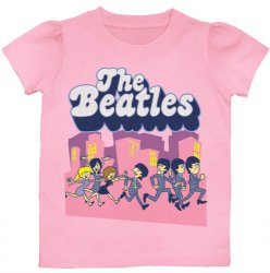 The Beatles Run for Your Life Girls 30/1 Strawberry Pink Princess Sleeve Toddler T-Shirt