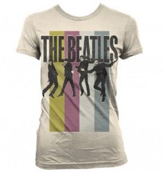 The Beatles Stripes Standing Natural Junior Tissue Shirt