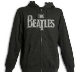 The Beatles Vintage Logo Charcoal Heather Zip Hoodie