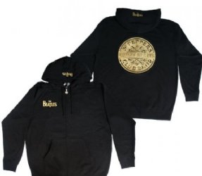 The Beatles Gold Sgt Peppers Logo High End Zip Hoodie