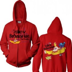 The Beatles Bubbles Red Zip Hoodie