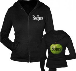 The Beatles Green Apple Junior Black Zip Hoodie