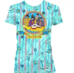 The Beatles Yellow Submarine Stripes Sublimation Junior Shirt
