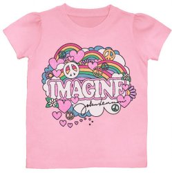 John Lennon Imagine 30/1 Strawberry Pink Girls Princess Sleeve Toddler T-Shirt