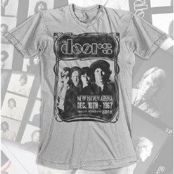 The Doors New Haven 30/1 Enzyme Wash Grey Fashion T-Shirt