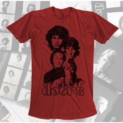 The Doors Totem 30/1 Enzyme Wash Red Fashion T-Shirt