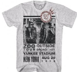U2 Zoo Outside Tour Heather White Slim Fit T-Shirt