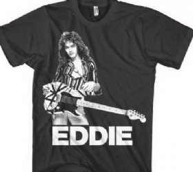 Eddie Van Halen Photo Soft Fit Regular Coal T-Shirt