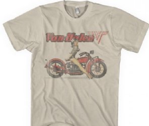 Van Halen Biker Pin Up Sand T-Shirt