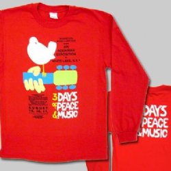 Woodstock Poster Red Long Sleeve T-Shirt